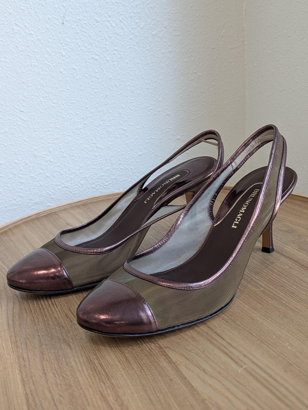 Bruno Magli Metallic Brown Slingback Pumps Size US 6.5 EU 37